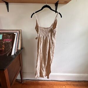 Urban Outfitters Textured Beige Wrap Dress
